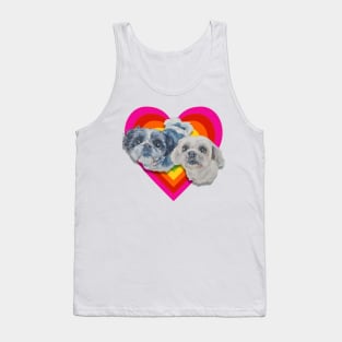 Super cute Shiz Tzus on a rainbow heart! Tank Top